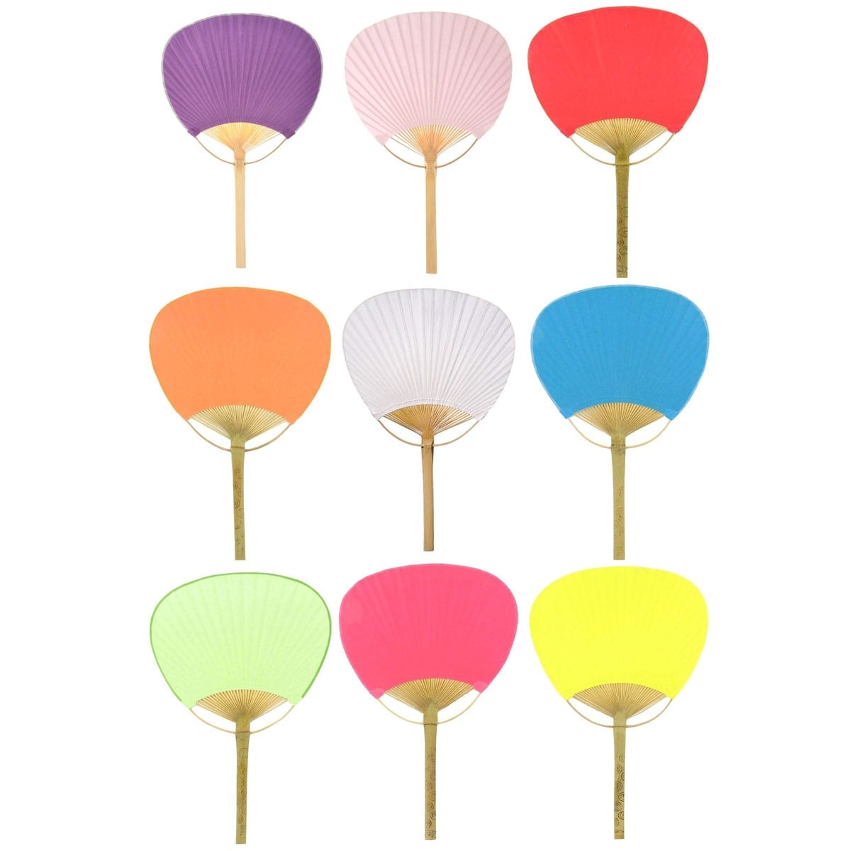 Colored Paper Paddle Fan Uchiwa