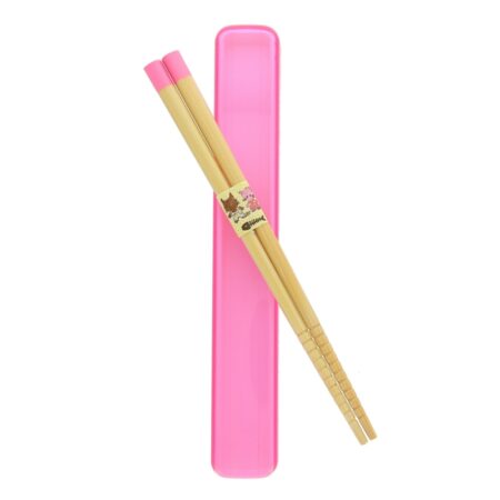 Bamboo Pink Tipped Chopsticks with Case