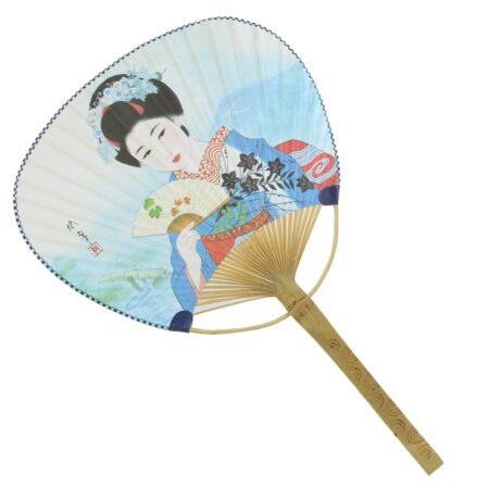 Blue Geisha Uchiwa Paddle Fan