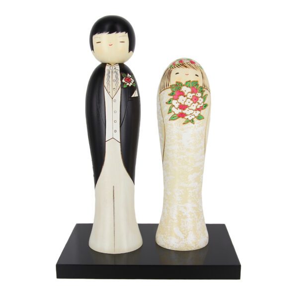 Bride and Groom Japanese Kokeshi Doll