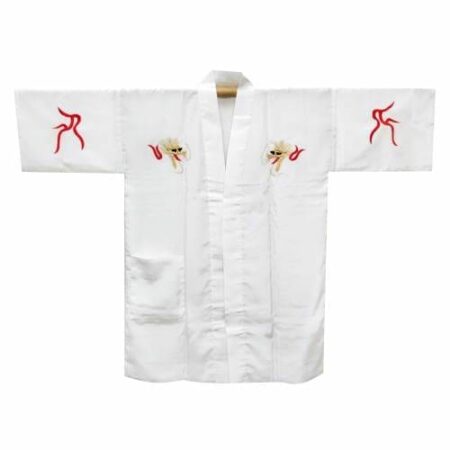 Embroidered Lined Dragon White