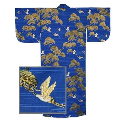 Kimono Pine Crane Blue