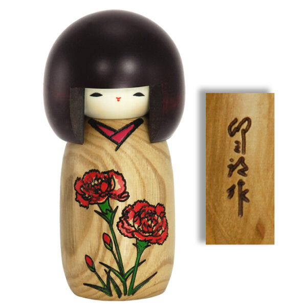 Carnation Japanese Kokeshi Doll