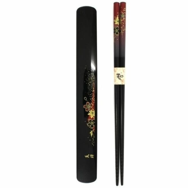 Black Sakura Chopsticks Box