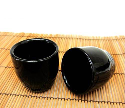Porcelain Black Sake 12 Cup 