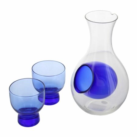 Blue Glass Sake Set