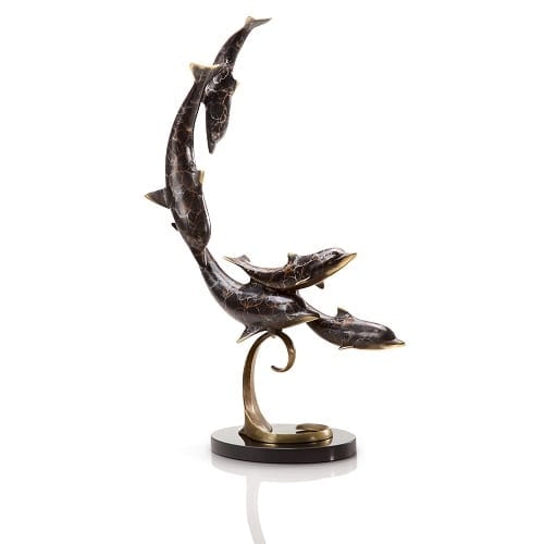 Diving Dolphins Brass Statue | Shop | Japanese Style