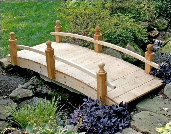 Garden Wooden Bridge Single Rail