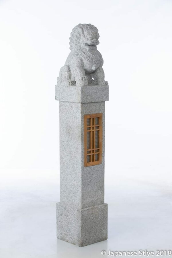 Lion Dog Granite Lantern
