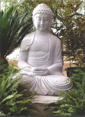 Sitting Buddha Lotus Solid Granite