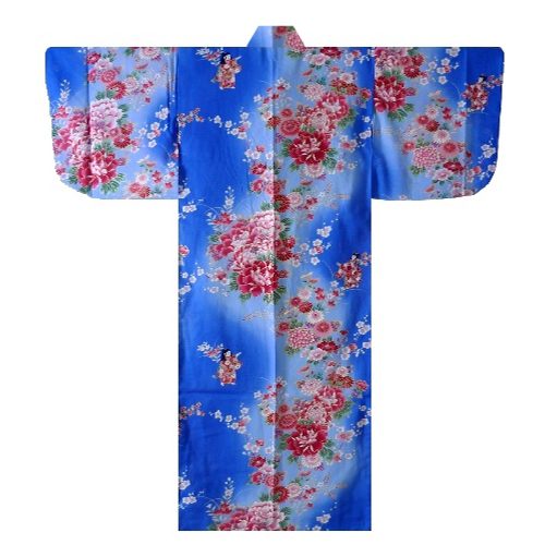 Girl’s Flowers Blue Kimono