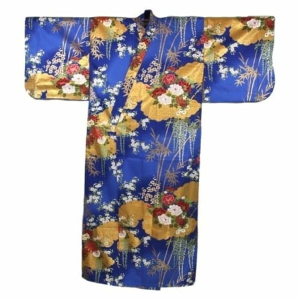 Gold Bamboo with Flowers Kimono