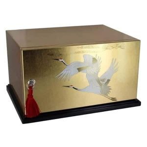 Gold Leaf Cranes Jewelry Box