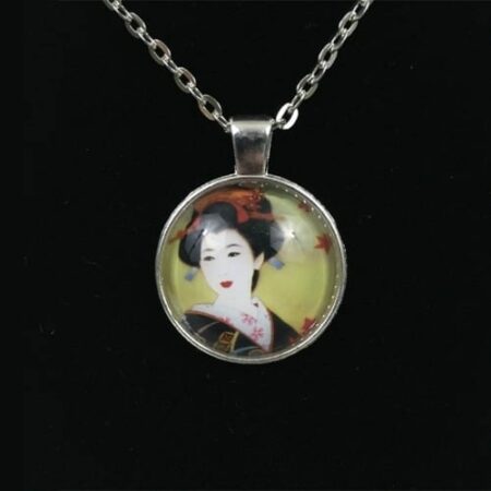 Japanese Geisha Charm Necklace