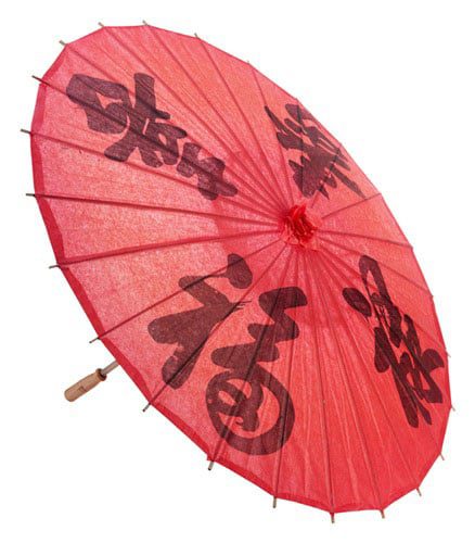 Japanese Calligraphy on Red Paper Parasol 2