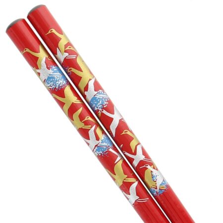 Japanese Crane Red Chopsticks 50 Pack