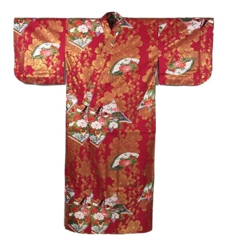 Red Gold Bamboo Kimono