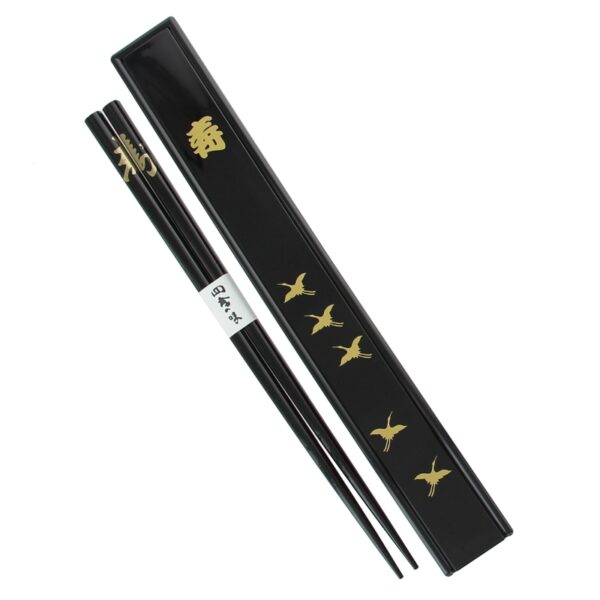 Kanji Black Chopsticks Box Set