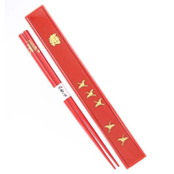 Kanji Red Chopsticks Box Set