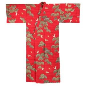 Kimono Pine Crane Red