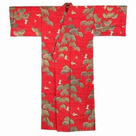 Kimono Pine Crane Red