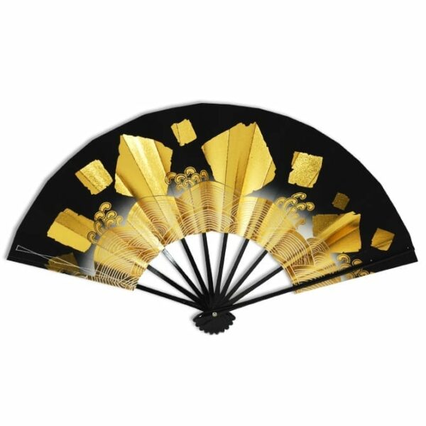 Black and Gold Weighted Dance Fan