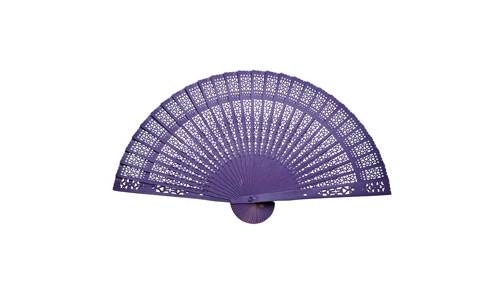 Purple Wooden Hand Fan