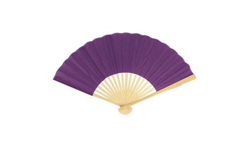 Purple Silk Folding Hand Fan