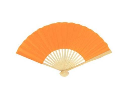 Orange Silk Folding Hand Fan