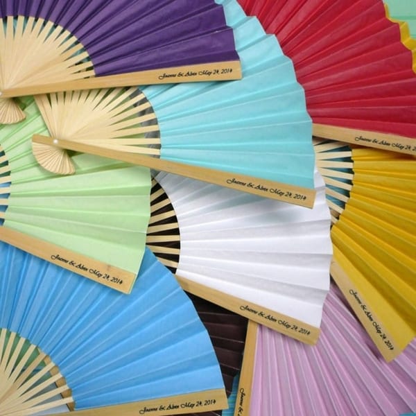 Personalized Colored Paper Folding Fans