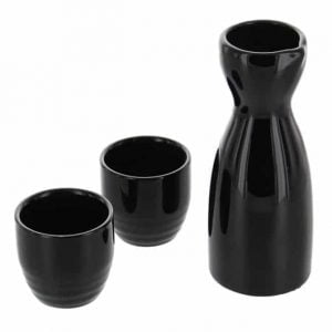 Porcelain Black Sake Set
