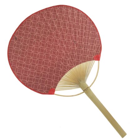Red Pattern Uchiwa Paddle Fan