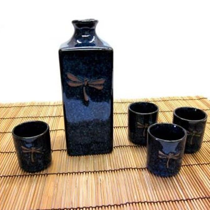 5 Pc Japanese Dragonfly Sake Set 