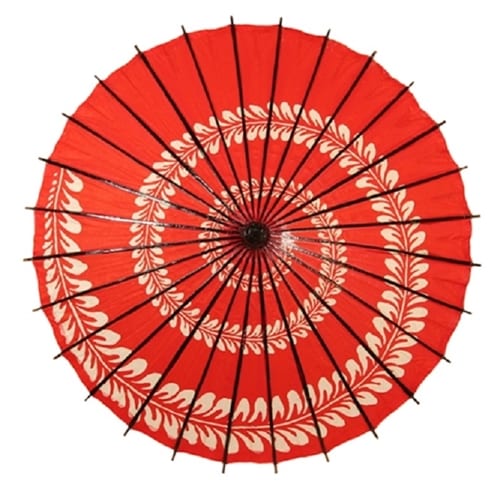 Red Japanese Style Vine Parasol