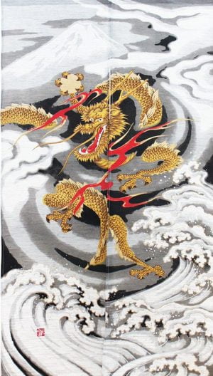Japanese Noren Dragon Curtain