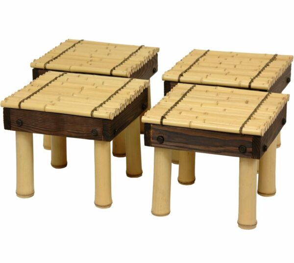 Japanese Bamboo Table and Stools 3