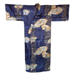 Kanji & Fans Silk Japanese Kimono
