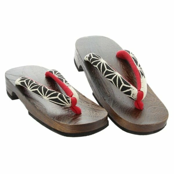 Sandals Wooden Red & White Star Womens