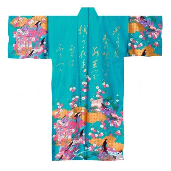 Turquoise Princess Japanese Happi Coat Robe