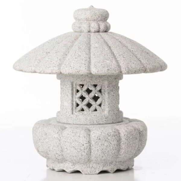 Lotus Flower Japanese Granite Lantern