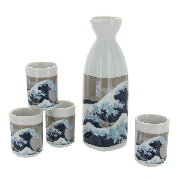 Great Wave Blue Sake Set