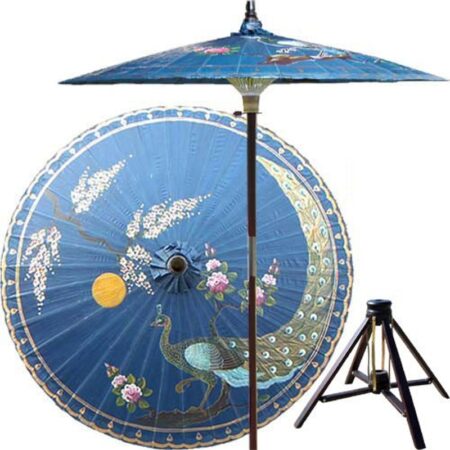 Blue Peacock Patio Umbrella