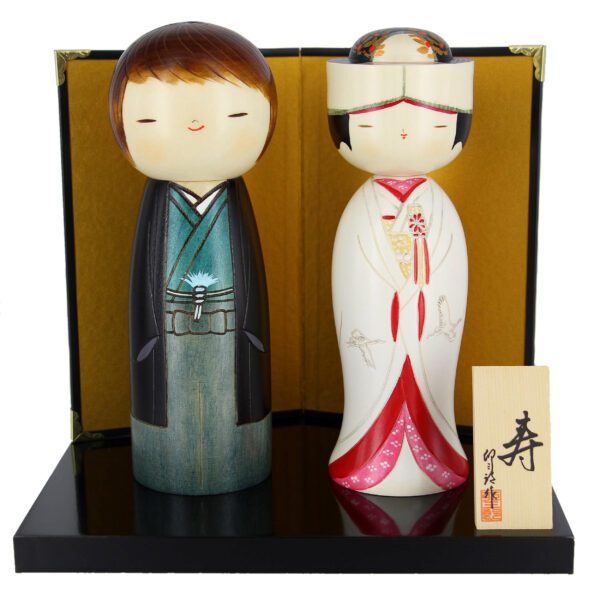 Happy Wedding Japanese Kokeshi Doll
