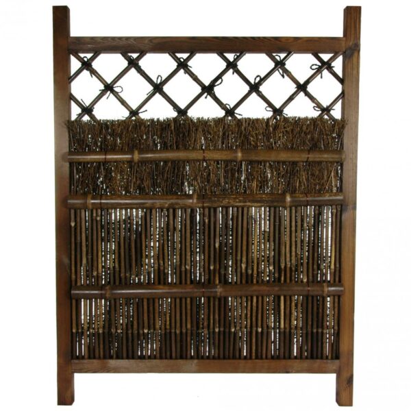 Thatched and Bamboo Garden Fence Panel