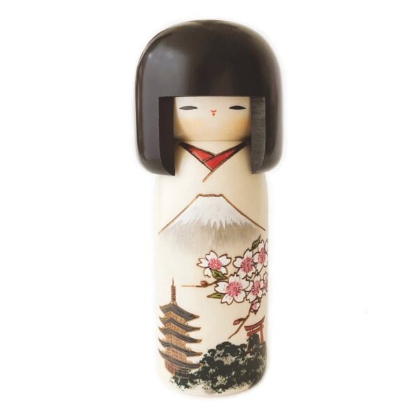 Cherry Blossom Pagoda Kokeshi Doll