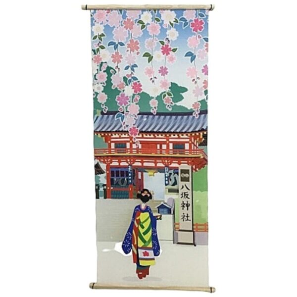 Geisha and Shrine Japanese Tapestry