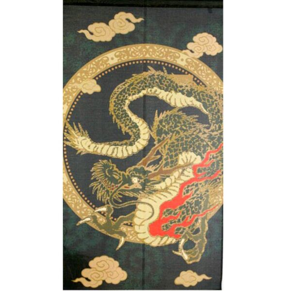 Gold Weaving Dragon Japanese Noren