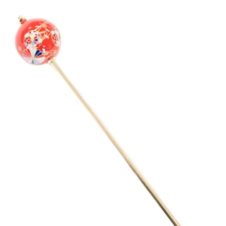 Red Maki Flower Kanzashi Japanese Hair Stick