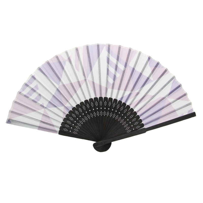 Violet Geometric Japanese Folding Fan - JapaneseStyle.com