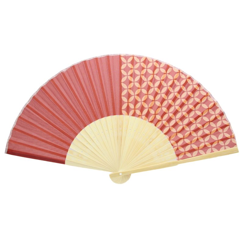 Red Pattern Japanese Folding Fan - JapaneseStyle.com